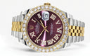 Rolex Datejust II Watch | 41 MM | 18K Yellow Gold & Stainless Steel | Custom Purple Roman Dial | Jubilee Band