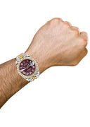 Rolex Datejust II Watch | 41 MM | 18K Yellow Gold & Stainless Steel | Custom Purple Roman Dial | Jubilee Band