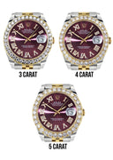 Rolex Datejust II Watch | 41 MM | 18K Yellow Gold & Stainless Steel | Custom Purple Roman Dial | Jubilee Band