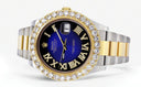 Rolex Datejust II Watch | 41 MM | 18K Yellow Gold & Stainless Steel | Custom Blue/Black Roman Dial | Oyster Band
