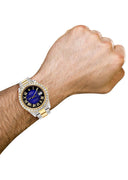 Rolex Datejust II Watch | 41 MM | 18K Yellow Gold & Stainless Steel | Custom Blue/Black Roman Dial | Oyster Band