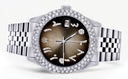 Mens Rolex Datejust Watch 16200 | 36Mm | Brown Arabic Diamond Dial | Two Row 4.25 Carat Bezel | Jubilee Band
