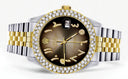 Diamond Gold Rolex Watch For Women 16233 | 36Mm | Brown Arabic Diamond Dial | Two Row 4.25 Carat Bezel | Jubilee Band