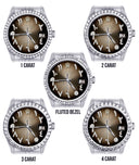 Diamond Mens Rolex Datejust Watch 16200 | 36Mm | Brown Arabic Diamond Dial | Jubilee Band