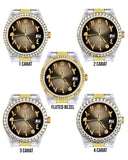 Gold & Steel Rolex Datejust Watch 16233 for Men | 36Mm | Brown Arabic Diamond Dial | Oyster Band