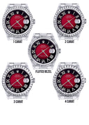 Diamond Mens Rolex Datejust Watch 16200 | 36Mm | Diamond Red Roman Numeral Dial | Oyster Band