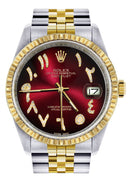 Mens Rolex Datejust Watch 16233 Two Tone | 36Mm | Red Black Arabic Dial | Jubilee Band
