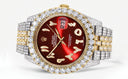 Diamond Iced Out Rolex Datejust 41 | 25 Carats Of Diamonds | Custom Red Arabic Numeral Diamond Dial | Two Tone | Jubilee Band