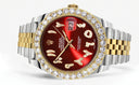 Rolex Datejust II Watch | 41 MM | 18K Yellow Gold & Stainless Steel | Custom Red Arabic Dial | Jubilee Band