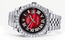 Rolex Datejust II Watch | 41 MM | Custom Red Black Roman Diamond Dial | Jubilee Band
