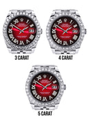 Rolex Datejust II Watch | 41 MM | Custom Red Black Roman Diamond Dial | Jubilee Band