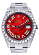 Rolex Datejust II Watch | 41 MM | Custom Red Pearl Roman Dial | Oyster Band