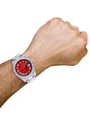 Rolex Datejust II Watch | 41 MM | Custom Red Pearl Roman Dial | Oyster Band