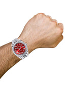 Rolex Datejust II Watch | 41 MM | Custom Red Roman Diamond Dial | Jubilee Band
