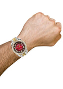 Rolex Datejust II Watch | 41 MM | 18K Yellow Gold & Stainless Steel | Custom Red Black Roman Dial | Jubilee Band