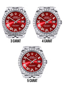 Rolex Datejust II Watch | 41 MM | Custom Red Roman Diamond Dial | Jubilee Band
