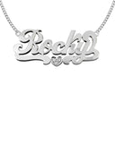 14K Ladies White Gold with Diamond Name Plate Necklace | Appx. 9.7 Grams