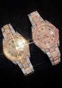 Diamond Rose Gold Iced Out Rolex Datejust 41 | 25 Carats Of Diamonds | Custom Full Diamond Arabic Dial | Oyster Band