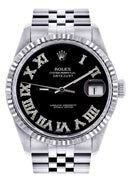 Mens Rolex Datejust Watch 16200  | 36Mm | Black Roman Numeral Dial | Jubilee Band