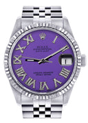 Mens Rolex Datejust Watch 16200  | 36Mm | Purple Roman Numeral Dial | Jubilee Band