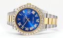 Rolex Datejust II Watch | 41 MM | 18K Yellow Gold & Stainless Steel | Custom Blue Roman Dial | Oyster Band