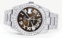 Iced Out Rolex Datejust 36 MM | Stainless Steel | 10 Carats of Diamonds | Brown Roman Diamond Dial | Oyster Band