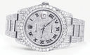 Iced Out Rolex Datejust 36 MM | Stainless Steel | 16.5 Carats of Diamonds | Full Diamond Roman Numeral Diamond Dial | Oyster Band | Model 116200