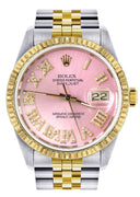 Womens Rolex Datejust Watch 16233 Two Tone | 36Mm | Pink Roman Dial | Fluted Bezel | Jubilee Band
