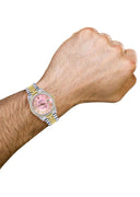 Gold & Steel Rolex Datejust Watch 16233 for Men | 36Mm | Pink Roman Dial | Jubilee Band