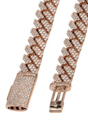 Rose Gold Iced Out Diamond Prong Cuban Link Chain