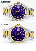 Diamond Gold Rolex Watch For Men 16233 | 36Mm | Royal Blue Dial | Oyster Band