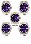 Diamond Gold Rolex Watch For Men 16233 | 36Mm | Royal Blue Dial | Oyster Band