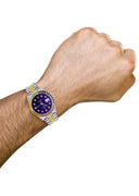 Diamond Gold Rolex Watch For Men 16233 | 36Mm | Rainbow Sapphire Bezel | Royal Blue Dial | Jubilee Band