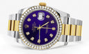 New Style | Diamond Gold Rolex Watch For Men | 36Mm | Royal Blue Dial | Oyster Band
