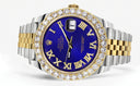 Rolex Datejust II Watch | 41 MM | 18K Yellow Gold & Stainless Steel | Custom Royal Blue Roman Dial | Jubilee Band