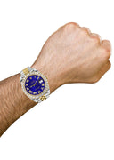 Rolex Datejust II Watch | 41 MM | 18K Yellow Gold & Stainless Steel | Custom Royal Blue Roman Dial | Jubilee Band