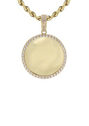 10K Yellow Gold Chain & Small Cz Round Picture Pendant | Appx. 14.9 Grams