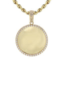 10K Yellow Gold Chain & Small Cz Round Picture Pendant | Appx. 14.9 Grams