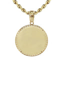 10K Yellow Gold Chain & Small Cz Round Picture Pendant | Appx. 14.9 Grams