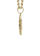 10K Yellow Gold Chain & Small Cz Round Picture Pendant | Appx. 14.9 Grams