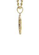 10K Yellow Gold Chain & Small Cz Round Picture Pendant | Appx. 14.9 Grams