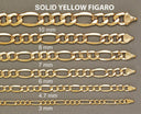 Gold Chain - Mens Solid Figaro Chain 10K/14K Gold