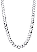 Mens White Gold Chain - Solid Cuban Link 10K Gold
