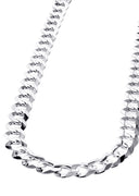 Mens White Gold Chain - Solid Cuban Link 10K Gold