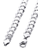 Mens White Gold Chain - Solid Cuban Link 10K Gold