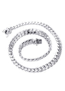 Womens White Gold Chain - Solid Miami Cuban Link 10K/14K Gold