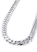 Womens White Gold Chain - Solid Miami Cuban Link 10K/14K Gold
