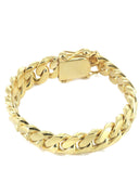 14K Gold Bracelet Solid Miami Cuban Link For Women
