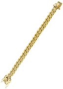 14K Gold Bracelet Solid Miami Cuban Link For Women