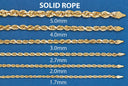 Solid Womens Rope Bracelet 10K/14K Yellow Gold